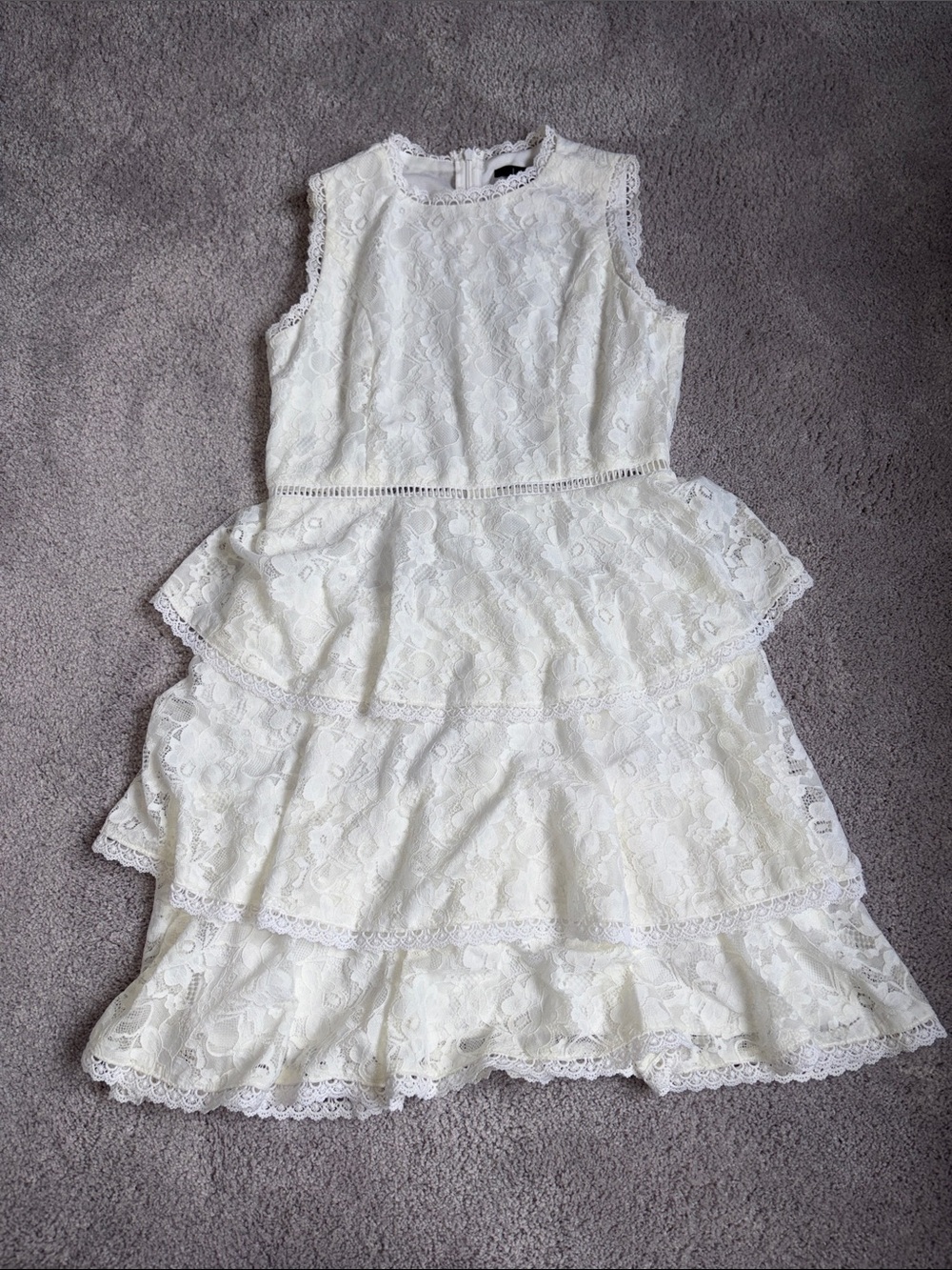 White Lace Tiered Dress from lulus
